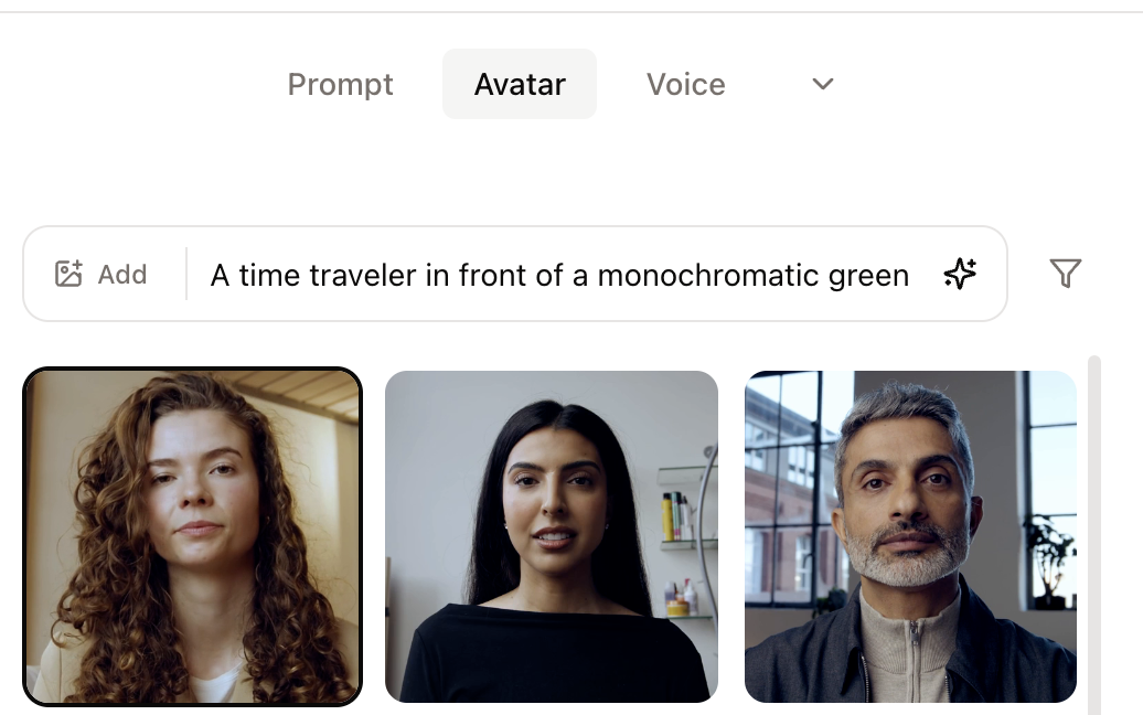 Generate an avatar in front of a green screen
